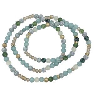 Green Tones Mix Beaded Necklace or Stretch Wrap Bracelet